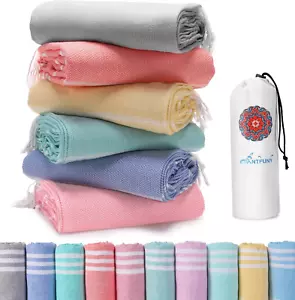 6 Packs Turkish Beach Towels Vacation Essentials Quick Dry Sand Free Soft Large - Picture 1 of 6