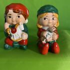 Vintage 1983 Boy and Girl Elf Salt and Pepper Shakers Christmas Holiday Avon