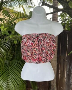Topshop Crop Floral Bandeau Top Size 6 NWT - Picture 1 of 7