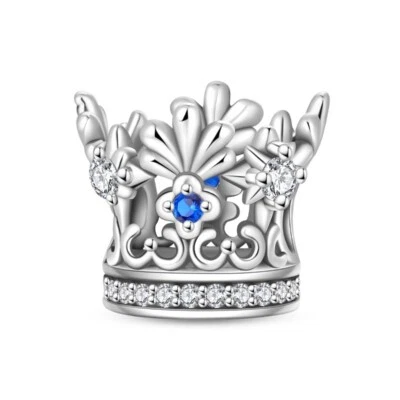 KUNSIR 925 Plata Esterlina Dije Bosque Rey Corona Cuentas Dije Para Pulsera Hágalo Usted Mismo Foto 1 de 4
