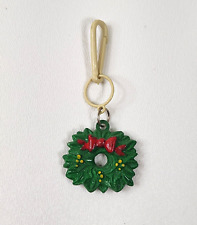 Vintage 1980s Plastic Bell Charm Wreath Christmas For 80s Necklace