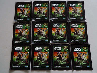 TOPPS STAR WARS Sticker 12 Päckchen a 5 Sticker = 60 Sticker   Neu OVP  - Bild 1 von 3