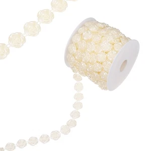 Borde de cadena con cuentas de perlas de 11 yardas para manualidades hágalo usted mismo [Beige] - Imagen 1 de 6