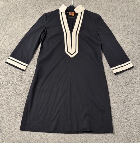 Abito tunica Tory TORY BURCH bianco navy taglia 2 Cruise Resort