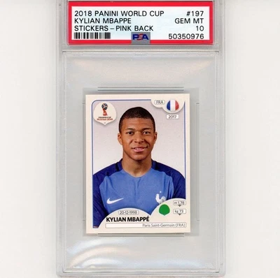 Graded 2018 Panini World Cup KYLIAN MBAPPE #197 Stickers Pink Rookie Card PSA 10 - Image 1 of 2