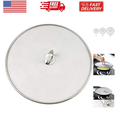 Pantalla de salpicaduras de acero inoxidable de 9,84" - Mango plegable diseño salpicaduras de aceite Gu... Foto 1 de 4