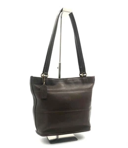 [Near Mint] COACH 9098 Dark Brown Leather shoulder bag tote bag Vintage - Picture 1 of 8