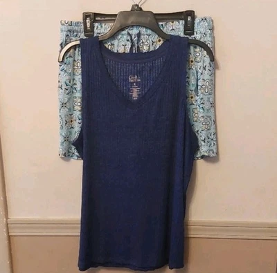 Juego de pijama suave multi floral azul marino Croft & Barrow talla XL Foto 1 de 4