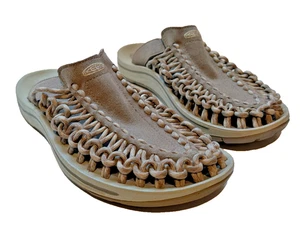 KEEN Uneek Mules Brindle Feather Grey Paracord Weave Slides Women's Size 6.5W - Picture 1 of 11
