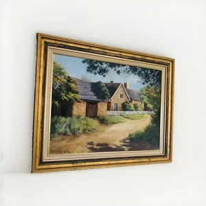 Pintura al óleo original "Cotswold" Inglaterra por la artista australiana Nadine Lovell 1987 - Imagen 1 de 8