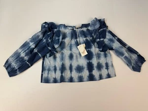 NWT Ulla Johnson Little Girl’s Indigo Blue Tie Dye Cotton Clara Blouse Size 6 - Picture 1 of 8