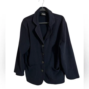 Eileen Fisher Vintage Navy Blue 100%Wool Peacoat Jacket Medium - Bild 1 von 5
