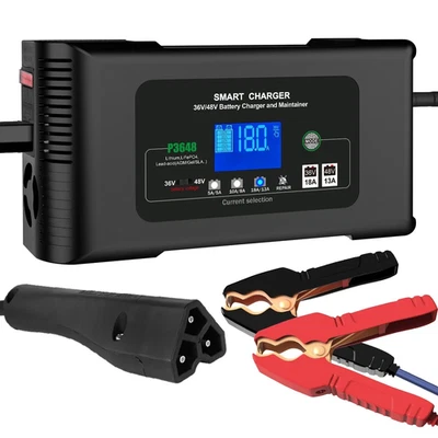 Cargador de batería de carro de golf Lifepo4 de litio de plomo 36V 18A 48V 13A para enchufe EZGO RXV Foto 1 de 4