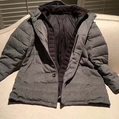Sak’s Fifth Avenue Wool & Cashmere Men’s XXXL Gray Quilted Warm Zipper Coat MINT - Image 1 of 4