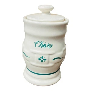 Longaberger Woven Traditions Green Spice Jar Chives - Picture 1 of 9