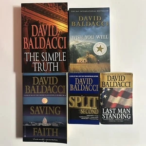David Baldacci 5 Book Lot Simple Truth Wish You Well Saving Faith Split Second + - Picture 1 of 6