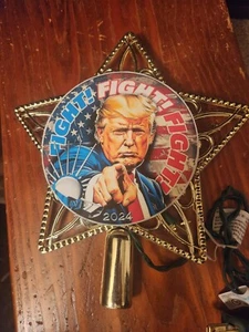 FIGHT FIGHT FIGHT Christmas Tree Topper Top Ornament Ornaments Donald Trump - Picture 1 of 3