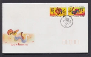 Juego de 2 diseños CHRISTMAS IS 2005 Year of the GALLO en FDC. - Imagen 1 de 1