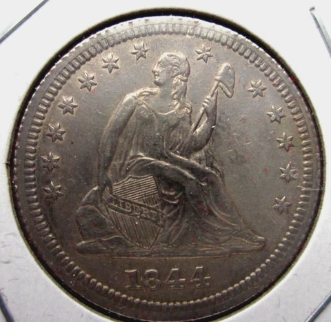 1844 LIBERTY SEATED QUARTER 25c COIN PHILADELPHIA MINT REALLY NICE EARLY DATE Cover