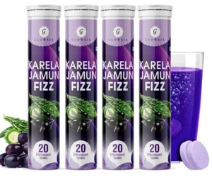 Glowsik Ayurvedic Jamun Tablets 80 Effervescent Tablets Herbal - Picture 1 of 5