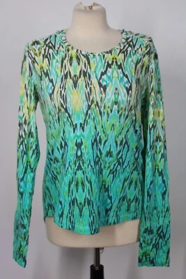 Top activo Marmot M patrón verde Shannon con capucha mezcla de algodón agujeros para los pulgares Foto 1 de 4