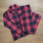 OLD NAVY Christmas Plaid Flannel Pajamas Red Black 2 PC Unisex, size XL 14-16 
