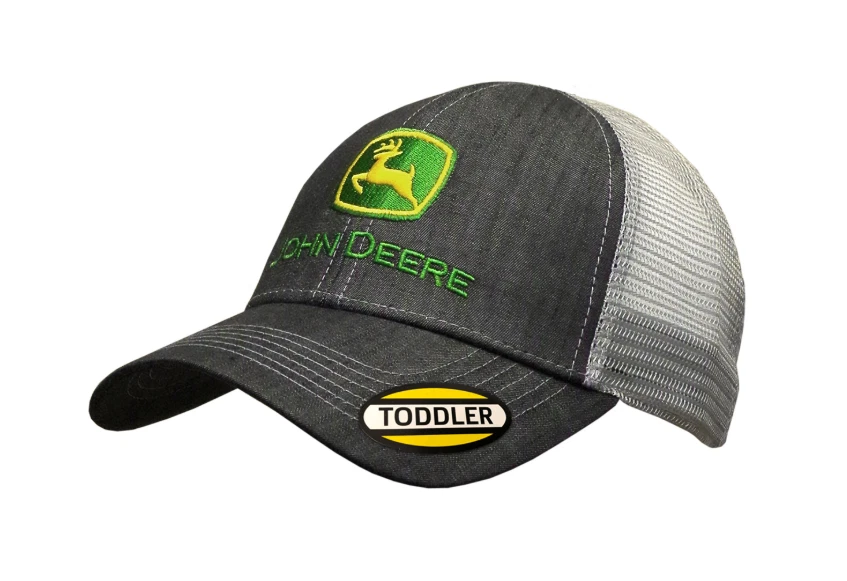 LP71411 John Deere Licesned Toddler Kids Charcoal Denim Look Cap Hat Poly Back - Image 1 of 1