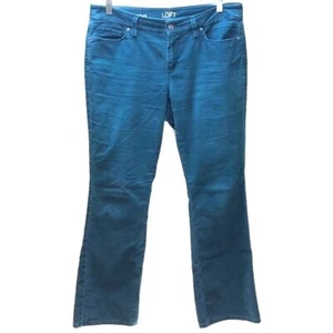 Ann Taylor Loft Teal Corduroy Curvy Bootcut Pants Womens Size 30/10 Cotton Blend - Picture 1 of 6