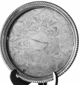 Tray by Wm. Rogers Reticulated Bar Serving Silver Plated Sterling Platter - Picture 1 of 19