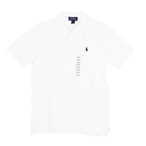 *MINOR DEFECT* Polo Ralph Lauren Boy's Short Sleeve Polo - White - Size: L 14/16 - Picture 1 of 5