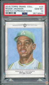 2016 TOPPS TRANSCENDENT COLLECTION REGGIE JACKSON SKETCH #28 PSA 10 POP 2 - Bild 1 von 2
