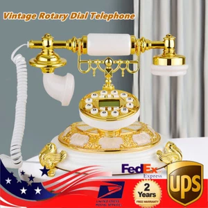 Staromodny telefon obrotowy z tarczą Vintage Retro Europejski styl Telefon Desktop - Zdjęcie 1 z 12
