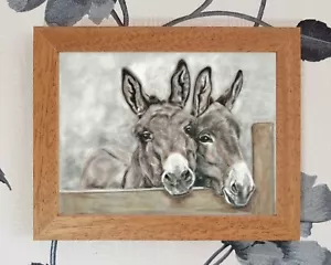 More details for original donkey gift animal art print frame choice art certificate gift boxed