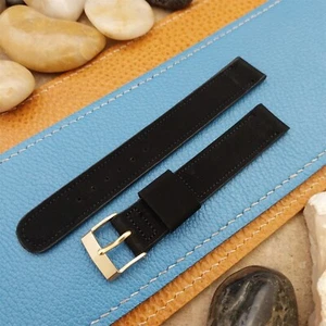 5/8" JB Champion Black Suede Single-Keeper Unused 1950s Vintage Watch Band - Picture 1 of 4