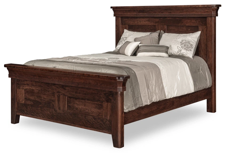 Cama con panel de manto tradicional Amish madera maciza king queen completa Foto 1 de 1