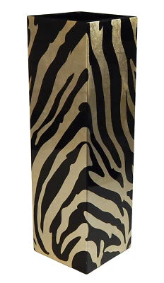 Vase Quadratisch Blattgoldfolie mit Zebramuster - Bild 1 von 2