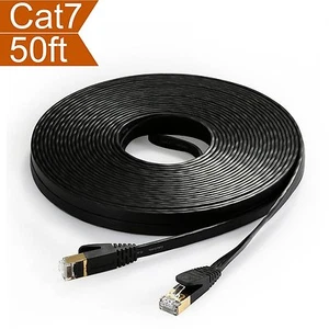 Brand New Black Category 7 Cat7 RJ45 LAN Network Ethernet Patch Cable Cord 50ft - Picture 1 of 7