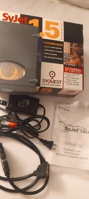 Vintage Syquest Syjet External Parallel SCSI Zip Storage Drive - PC/MAC w/Cords - Image 1 of 4