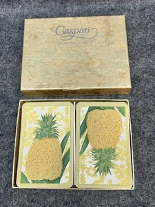 Vintage Double Deck Caspari Playing Cards Royal Pineapple Horticulture Society - Picture 1 of 3