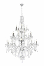 Large Crystal Chandelier Chrome Dining Room Foyer Ceiling 25 Light Fixture 57 in
