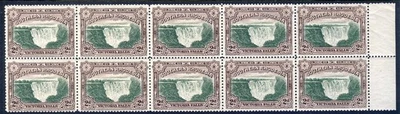 Rodesia del Sur 1932 Cataratas Victoria 2d. BLOQUE DE DIEZ VERDE Y MARRÓN SG 29 MNH Foto 1 de 2