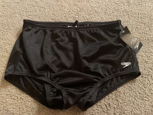 Speedo Herren Badeanzug eckiges Bein Poly Mesh Trainingsanzug Größe 30 schwarz neu mit Etikett $ 45 - Bild 1 von 3