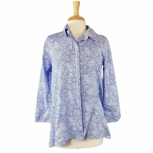 Habitat Shirt Small Womens Blue White Cotton Long Sleeve Button Back Top (10) - Picture 1 of 7