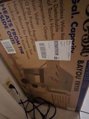 Bayou Classic 700-709 Acero Inoxidable 9 Galones Freidora 3 Cestas Ruedas Carro Foto 1 de 2