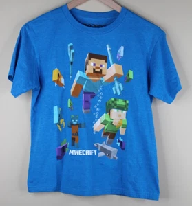 Minecraft Youth Short Sleeve Shirt Blue Size M - Picture 1 of 4