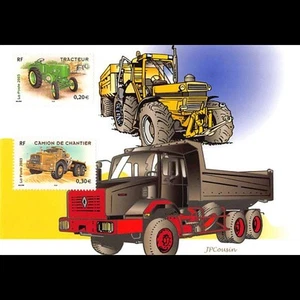 CM CEF - Tracteur et camion de chantier - 24/10/03 Paris (oblit à sec !!) - Imagen 1 de 2