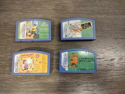 Leapfrog Leapster Lot of 4  Assorted Mixed Learning Game Cartridges Sponge Bob - Image 1 of 4