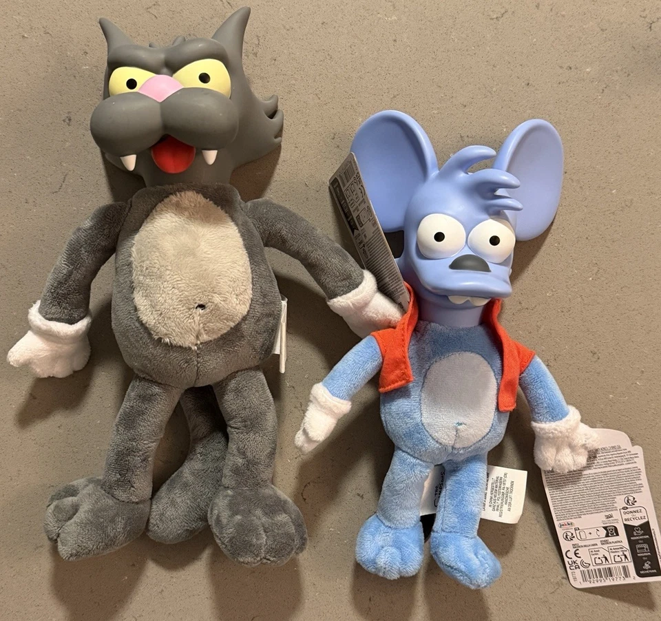 New 2025 Jakks Pacific The Simpsons Itchy & Scratchy 11” Plush w/Tag Wave 2 - Image 1 of 2