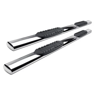 For Chevy Silverado 3500 HD 07-19 5" Cab Length Polished Oval Straight Side Bars - Image 1 of 4