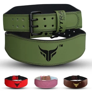 Cinturón de levantamiento de pesas de cuero Mytra para gimnasio soporte de espalda entrenamiento culturismo cinturón 4" - Imagen 1 de 16